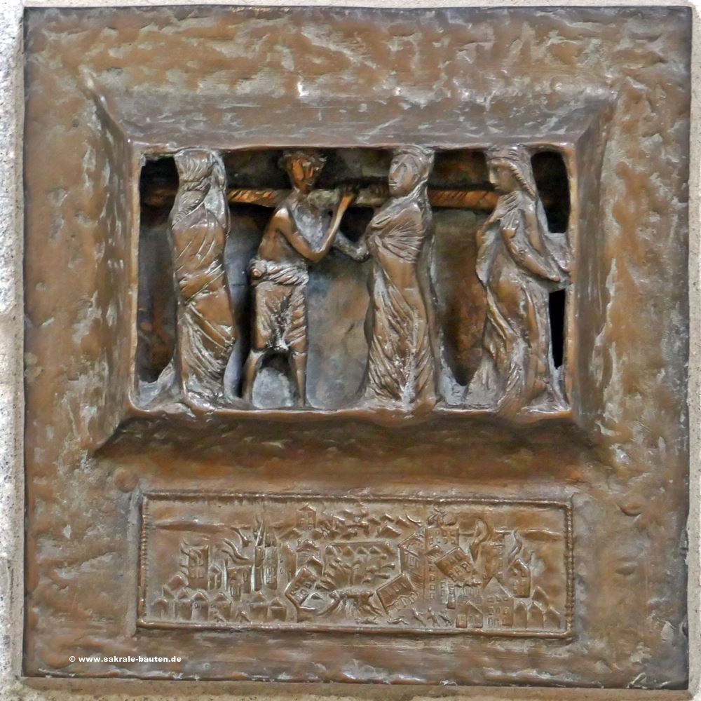 Köln Basilika Sankt Kunibert, Kreuzweg 8. Station: Jesus begegnet den weinenden Frauen